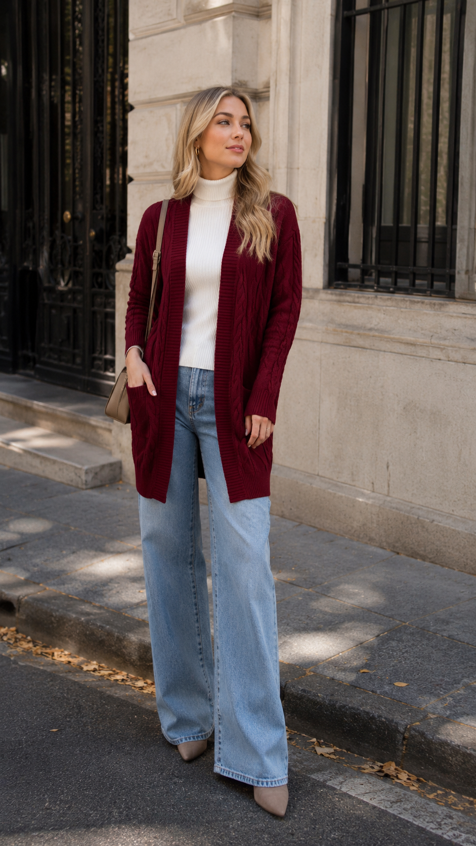Chaleco Marie Largo Tejido Trenzado para Mujer